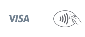 Logos da VISA e cartão contactless